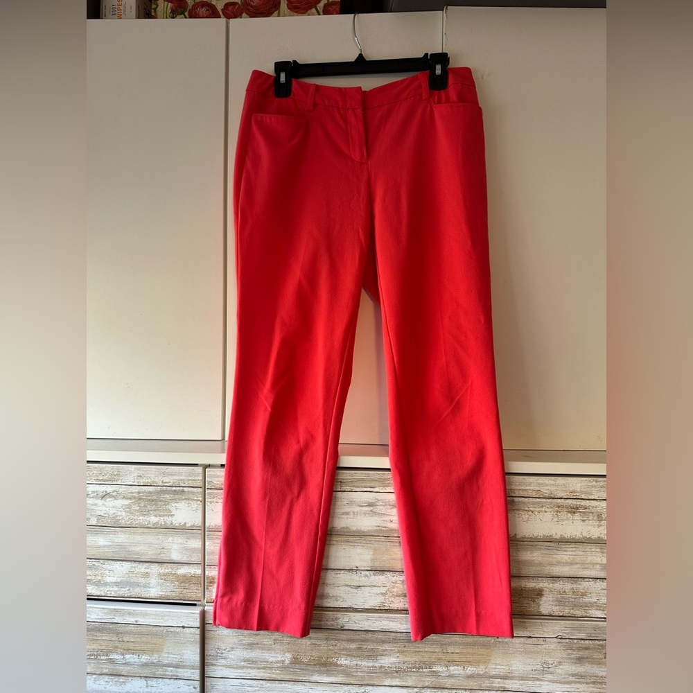 New York & Company Bold Coral Straight Leg pants